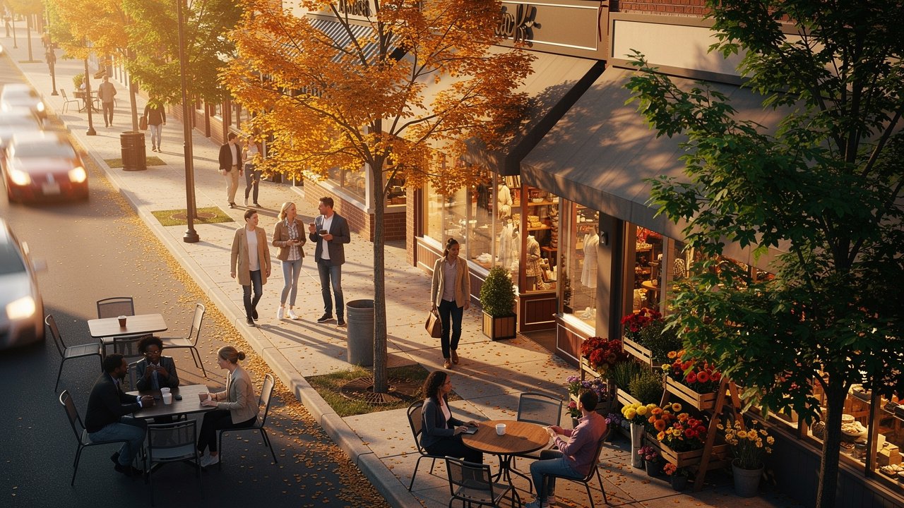 Burlington Ontario local business street with community atmosphere